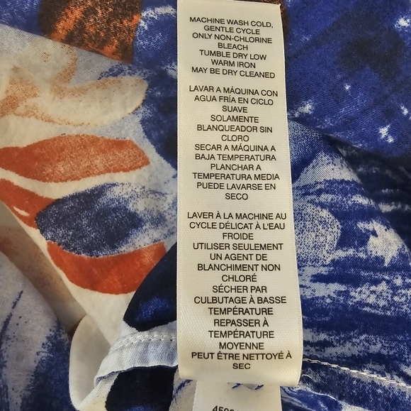 Chico's Size 2 Modal Blend Floral Bliss Ombre Pick Up Sleeve Top - Picture 5 of 12